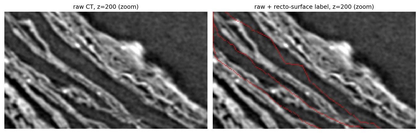 Label drift across fiber layers at z=200